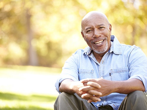 Active Adult man relaxing outdoors>